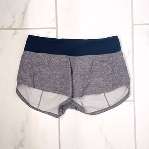 Grey lulu lemon speed up low-rise 2.5 shorts size 4